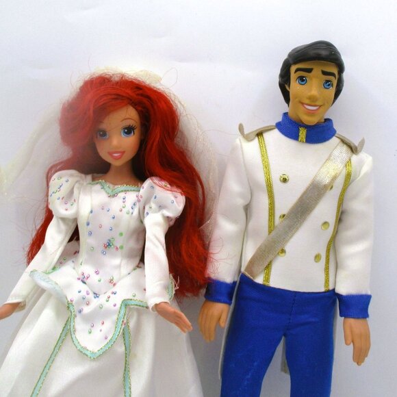 Vintage 1968 Ariel & Prince Eric Wedding Dolls The Little Mermaid Collectible Di - Picture 2 of 5